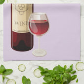 Weinflasche und Korkschraubenuntergrund Geschirrtuch (Gefaltet)