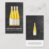 Weinflasche und -schiefer visitenkarte (Vorne/Hinten)