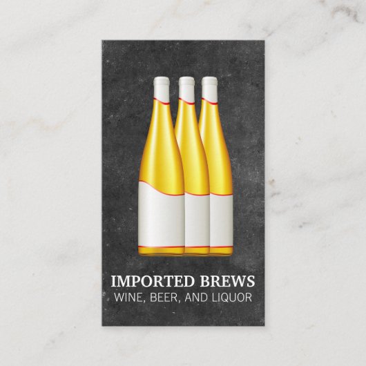 Weinflasche und -schiefer visitenkarte (Vorderseite)