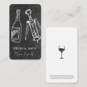 Weinflasche und Schiefer Visitenkarte (Vorne/Hinten)