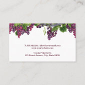 Weinflasche und Trauben im Weinkeller Visitenkarte (Rückseite)