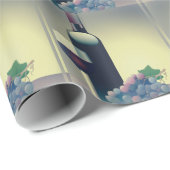 Weinflasche und Traubenentwaschpapier Geschenkpapier (Rolleneckpunkt)