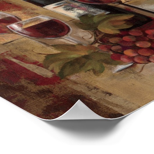 Weinflasche und Weingläser Poster (Ecke)