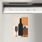 Weinflasche und zwei Gläser Magnet (In Situ (Geschirrspüler))
