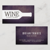 Weinflasche | Vintager Hintergrund Visitenkarte (Vorne/Hinten)