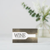 Weinflasche | Vintager metallischer Hintergrund Visitenkarte (Stehend Vorderseite)