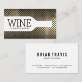 Weinflasche | Vintager metallischer Hintergrund Visitenkarte (Vorne/Hinten)