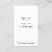 Weinflasche Visitenkarte (Rückseite)