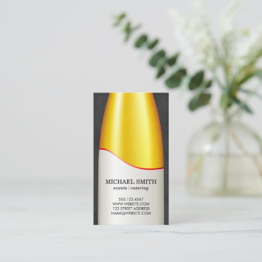 Weinflasche Visitenkarte (Stehend Vorderseite)