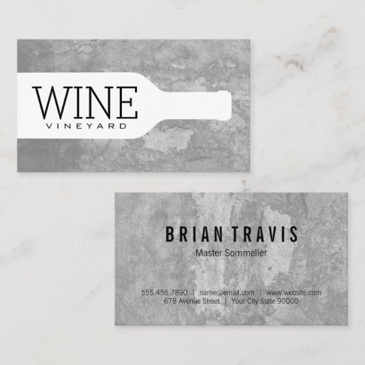 Weinflasche Visitenkarte (Vorne/Hinten)