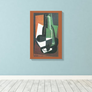 Weinflasche von Juan Gris, Vintager Kubismus Leinwanddruck