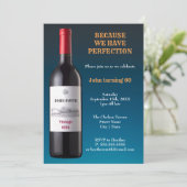 Weinflasche, weil wir Perfektion haben Einladung (Stehend Vorderseite)