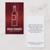 Weinflasche (weiß) | Rot Visitenkarte (Vorne/Hinten)