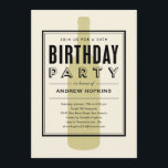 Weinflasche zum Geburtstag Einladungen<br><div class="desc">Weingeburtstag mit modernem Deko-Design und Weinflaschenthema. Ändern Sie die benutzerdefinierte Formulierung,  um Ihre Party-Anforderungen.</div>