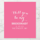 Weinflaschen-Aufkleber - Werden Sie meine Brautjun Weinetikett (Einzelnes Label)