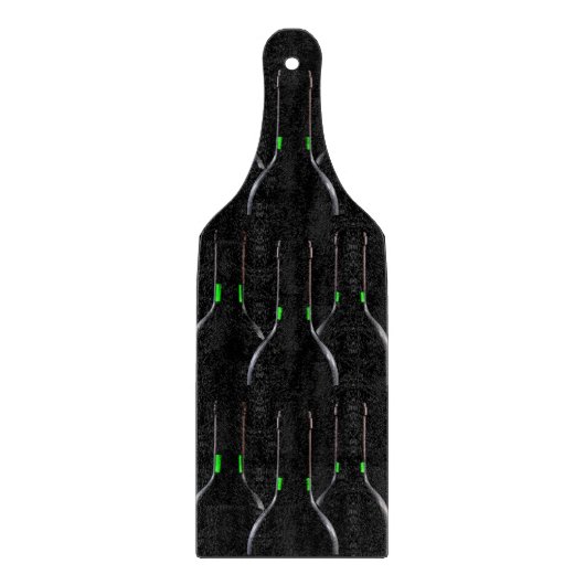 Weinflaschen Black Glass Cutting Board Paddel Schneidebrett (Vorderseite)