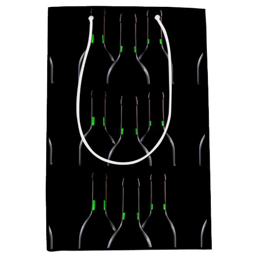 Weinflaschen Black Medium Geschenktasche Mittlere Geschenktüte (Vorderseite)