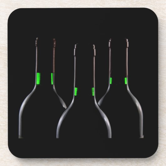 Weinflaschen Black Plastic Getränkeuntersetzer (Vorderseite)