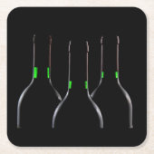 Weinflaschen Black Square Paper Untersetzer (Vorderseite)