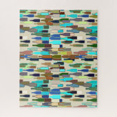 Weinflaschen, blaubraune Türkis und Beige Puzzle (Vertikal)