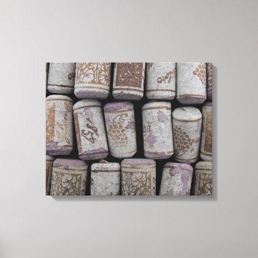 Weinflaschen Corks Nah-up Foto Leinwand (Vorderseite)