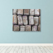 Weinflaschen Corks Nah-up Foto Leinwand (Insitu (Holzboden))