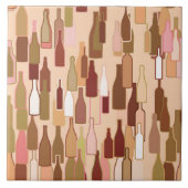 Weinflaschen, Erdfarben, heller korallenroter Fliese (Vorderseite)