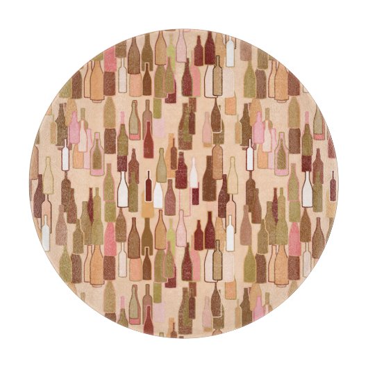 Weinflaschen, Erdfarben, heller Korallenuntergrund Schneidebrett (Vorderseite)