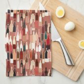 Weinflaschen, Erdfarben, Terrakottahintergrund Handtuch (Viertel Falte)