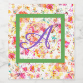 Weinflaschen-Etikett (4" x 3,5") GLÜCKSABENMONOGRA Weinetikett (Einzelnes Label)