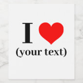 Weinflaschen-Etikett - Benutzerdefiniertes Herz (I Weinetikett (Einzelnes Label)