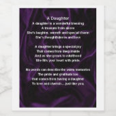 Weinflaschen-Etikett eines Tochtergedichts - Lila Weinetikett (Einzelnes Label)