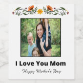 Weinflaschen-Etikett für personalisierte Mutter Weinetikett (Einzelnes Label)