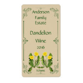 Weinflaschen-Etikett mit dunkelgrünem Rahmen (Vorne)