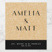 Weinflaschen-Etikett mit Imitat Gold Glitzer, Art Weinetikett (Einzelnes Label)