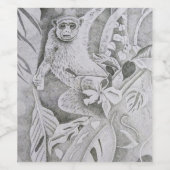 Weinflaschen-Etiketten, Affe in einem Baum, Bier, Weinetikett (Einzelnes Label)