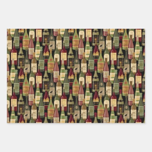 Weinflaschen Geschenkpapier Set (Vorderseite 3)