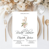 Weinflaschen Glas Rosa Brautparty Einladung