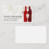 Weinflaschen Glas Rot | Goldmarmor Visitenkarte (Vorne/Hinten)