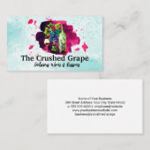 Weinflaschen Glas und Trauben | Aquarellkunst Visitenkarte (Vorne/Hinten)