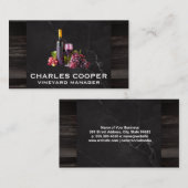 Weinflaschen Glas und Trauben | Verkostung Visitenkarte (Vorne/Hinten)