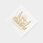 *Weinflaschen Gläser Cheers Familie / Firmenname Servietten Mit Folie (Rechts)