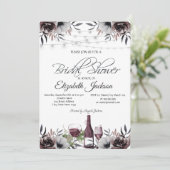 Weinflaschen Glass Rose Brautparty Einladung (Stehend Vorderseite)