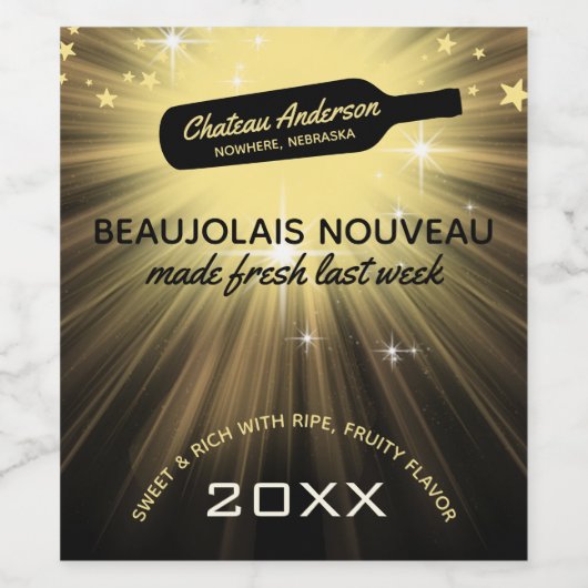 Weinflaschen Gold platzen personalisierte hausgema Weinetikett (Einzelnes Label)