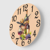 Weinflaschen Große Wanduhr (Winkel)