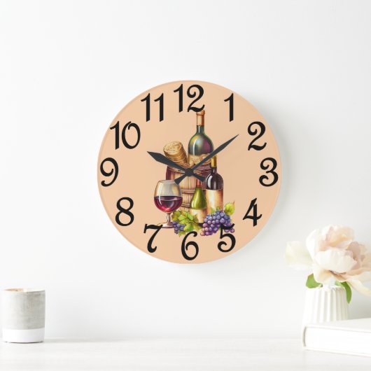 Weinflaschen Große Wanduhr (Zuhause)