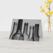 Weinflaschen Grußkarten Karte (Gelbe Blume)