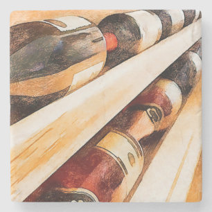 Weinflaschen in Folge Steinuntersetzer