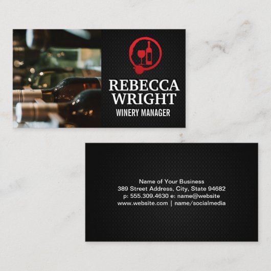 Weinflaschen in Keller Visitenkarte (Vorne/Hinten)