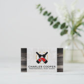 Weinflaschen | Marmor- und Holzkarte Visitenkarte (Stehend Vorderseite)